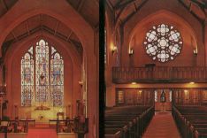 Interior of Morris Chapel. Alter and West Window & Rose Window. c.1962